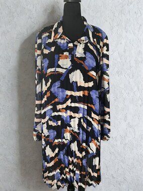 Nine West Multi Colored Shirt Dress